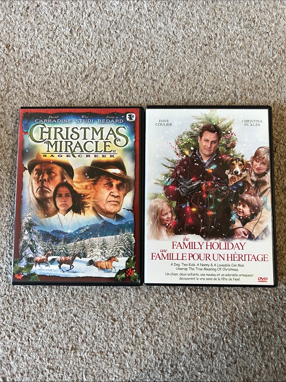 Christmas Miracle & The Family Holiday on DVD — set of x2 Holiday Movies